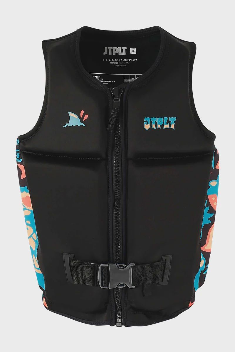 JETPILOT X1 BOYS YOUTH ECO VEST SIZE 12 BLACK MULTI