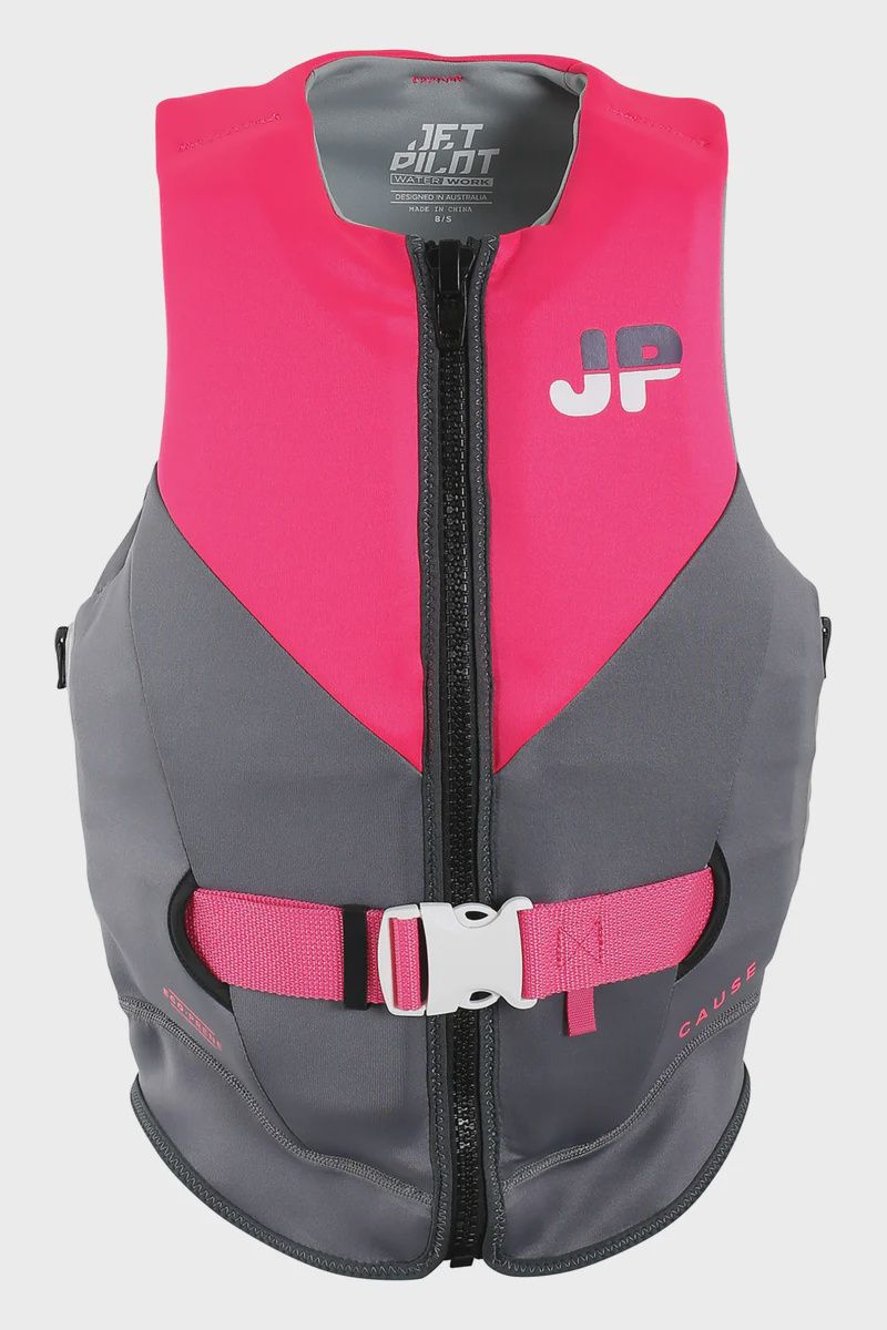 JETPILOT CAUSE F/E LADIES ECO VEST SIZE 16 PINK CHARCOAL