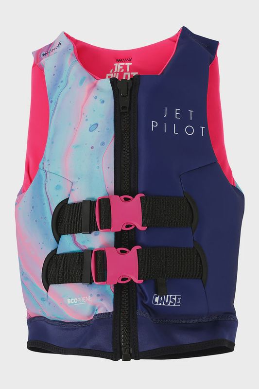 JETPILOT CAUSE GIRLS F/E YOUTH ECO VEST SIZE 4-6 FAIRY FLOSS