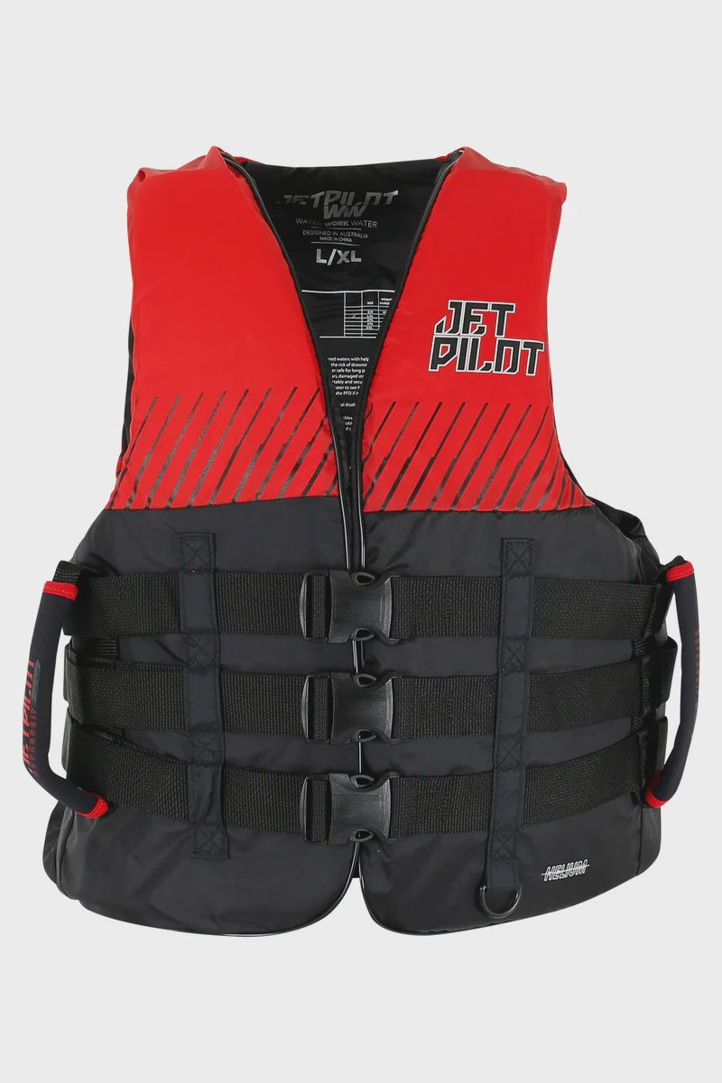 JETPILOT HELIUM F/E MENS NYLON VEST BLACK RED SIZE 2XL