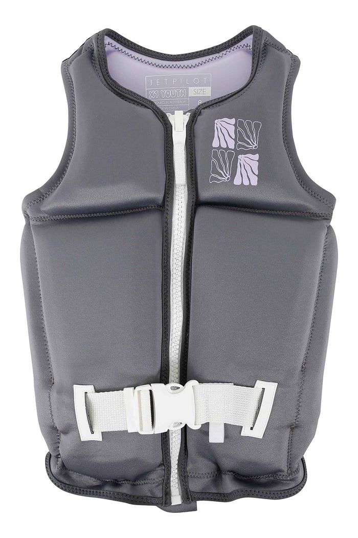 JETPILOT JA24295 CHAR 071 X1 GIRLS YOUTH ECO VEST CHARCOL 14