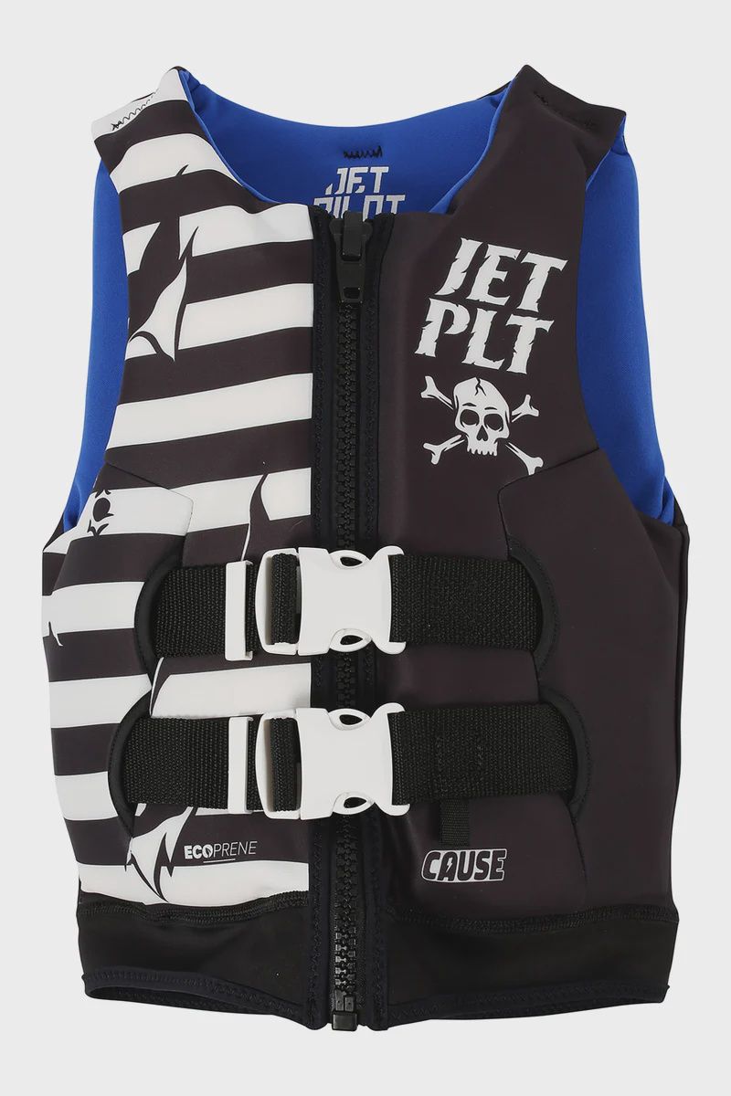 JETPILOT JA24211B CAUSE BOYS F/E YOUTH ECO VEST BLACK 12-14
