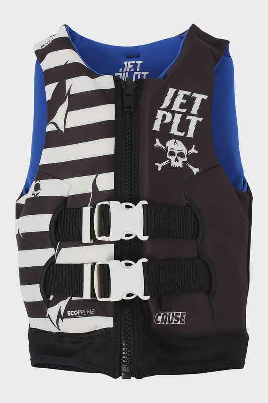 JETPILOT CAUSE BOYS F/E YOUTH ECO VEST SIZE 4-6 BLACK