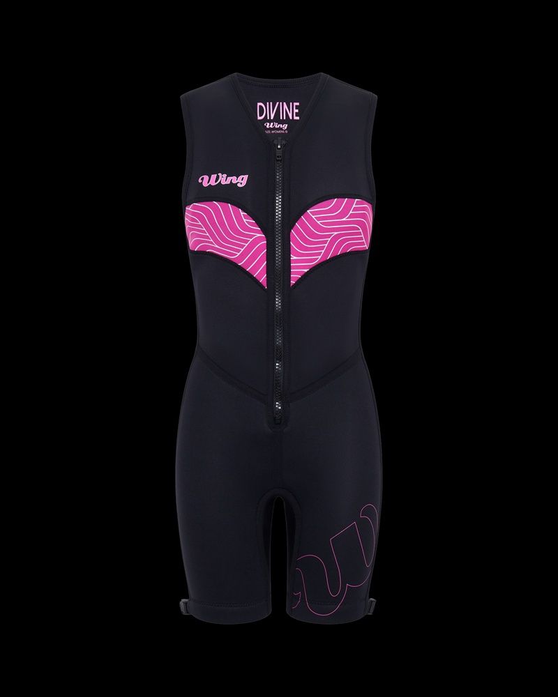 WING DIVINE S-LESS BOUY SUIT DIAG PRINT LADIES SIZE 16 PINK