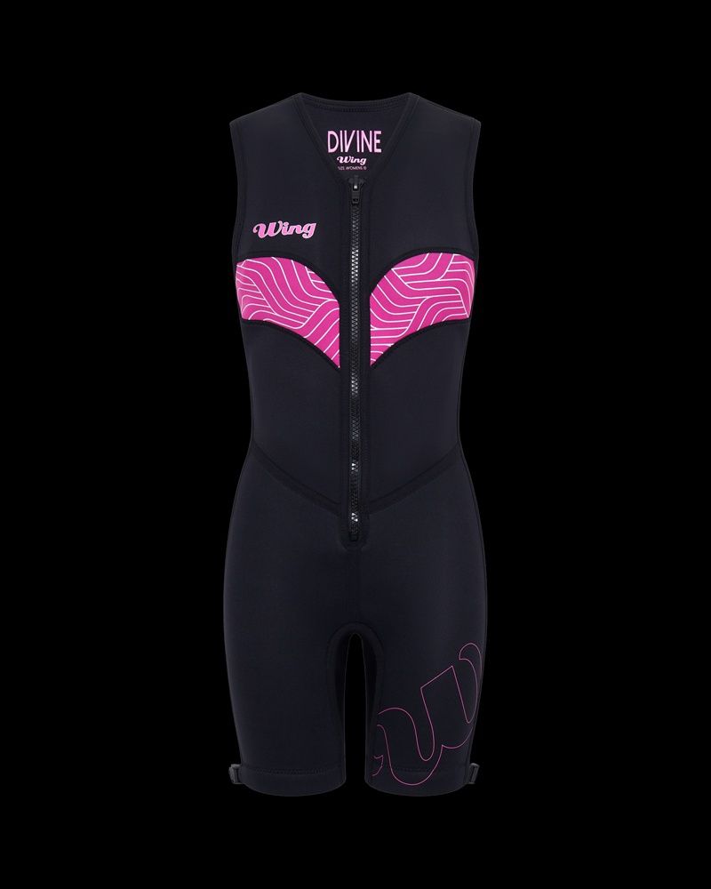 WING DIVINE S-LESS BOUY SUIT DIAG PRINT LADIES SIZE 14 PINK