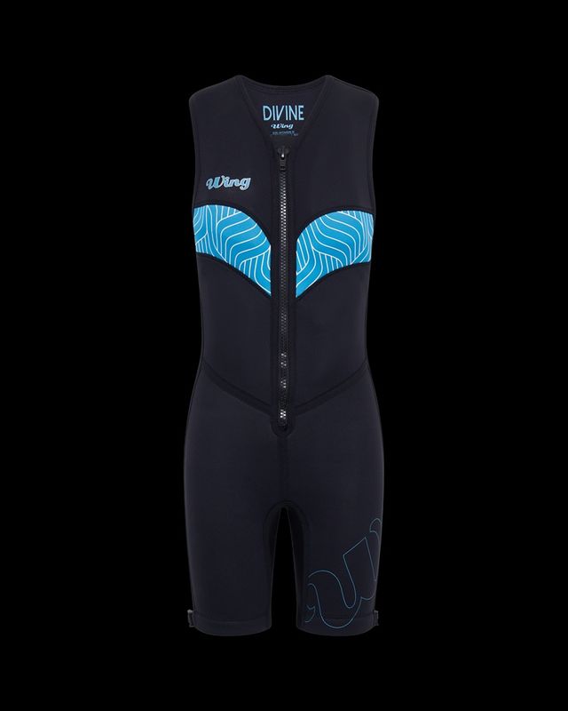 WING DIVINE S-LESS BOUY SUIT DIAG PRINT LADIES SIZE 12 BLUE