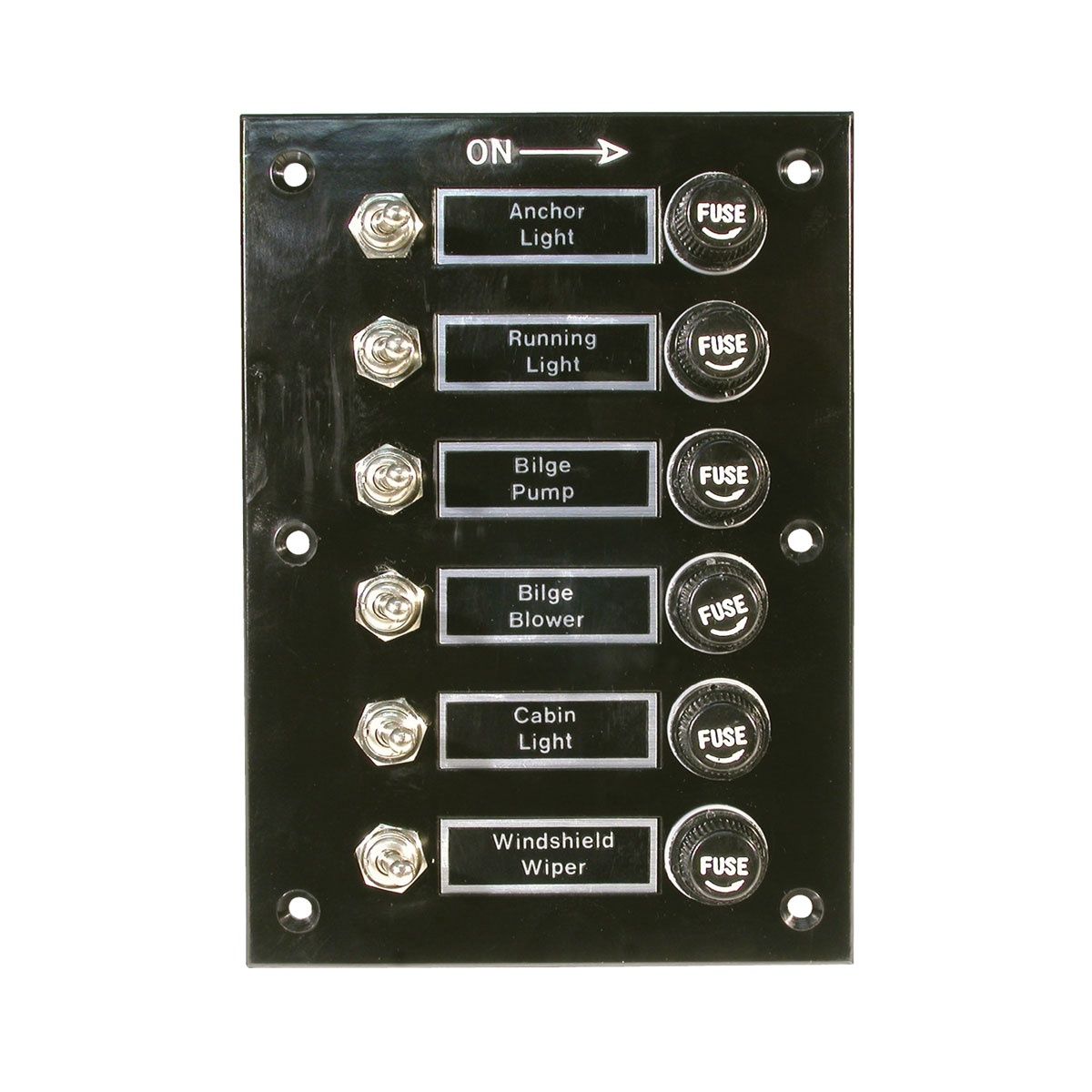 Switch Pan 6gang Blk Bakelite 114002