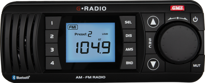 AM FM IP67 MARINE STEREO WITH BLUETOOTH GR300BTW