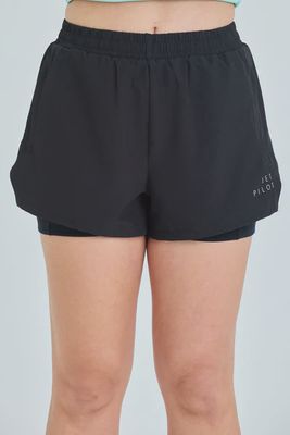 Jetpilot Corp Elastic Waist Ride Short Black Size 12