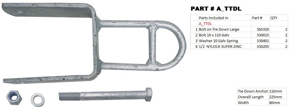 Trailer Tie Down Point LRG kit Pair