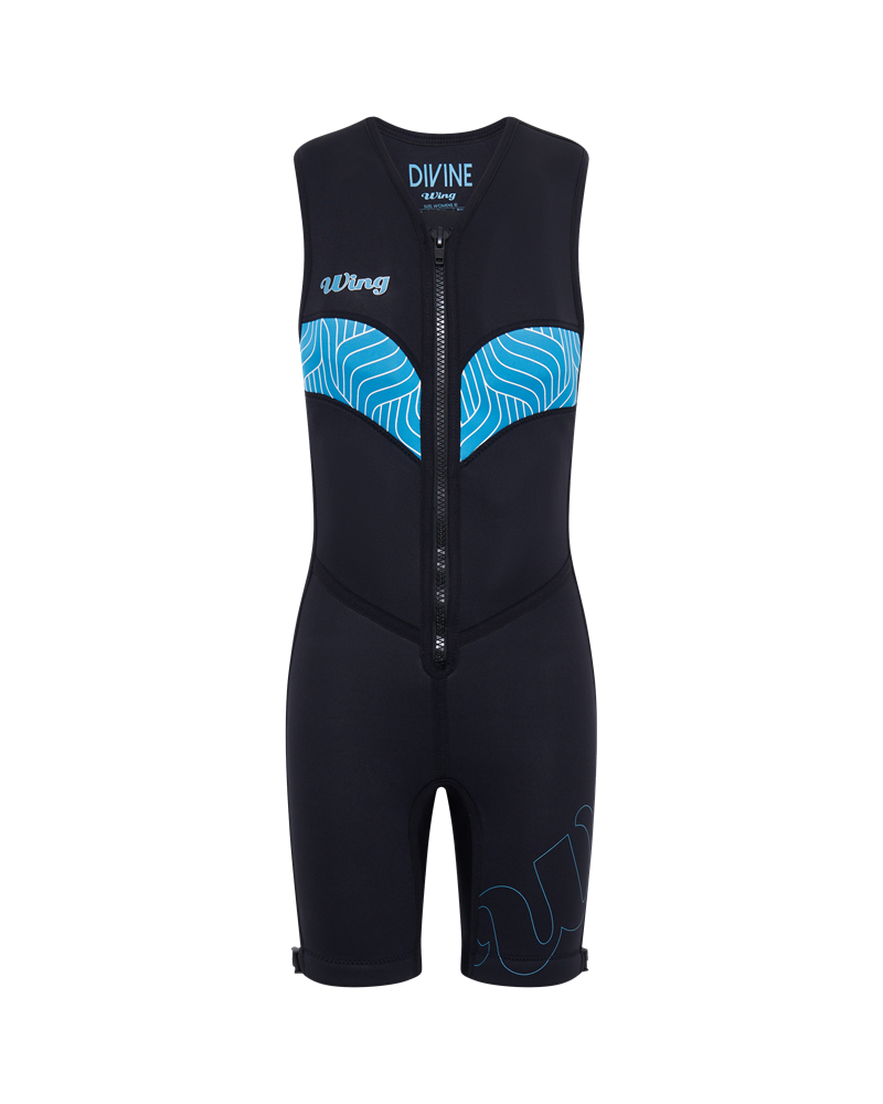 WING DIVINE S-LESS BOUCANCY DIAG PRINT LADIES 14 BLACK/BLUE
