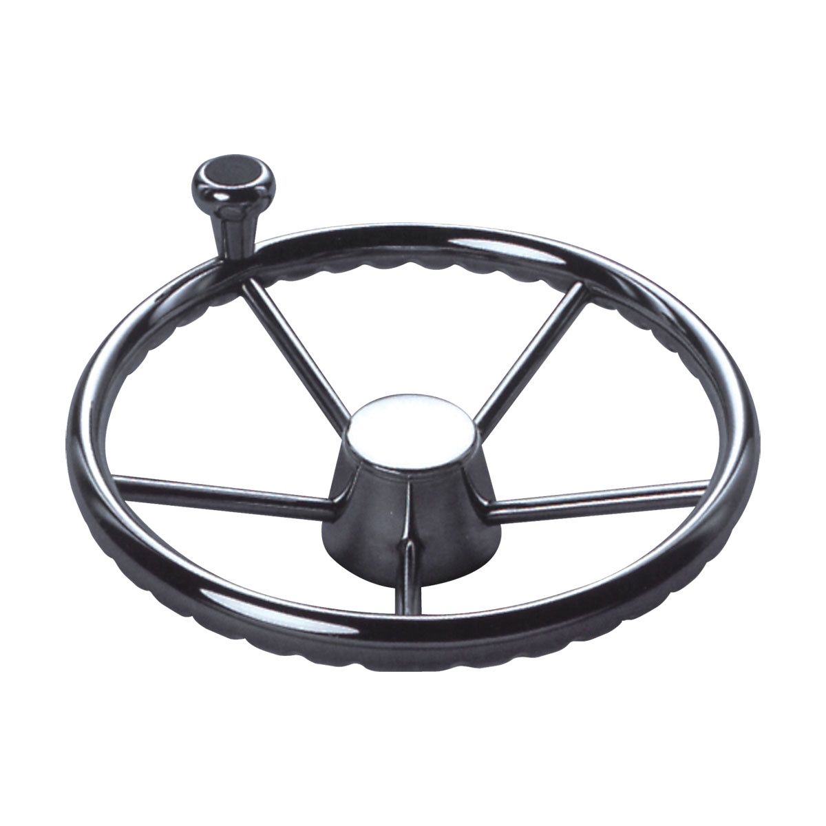STEERING WHEEL WITH KNOB STAINLESS STEEL 5 SPOKE 340MM