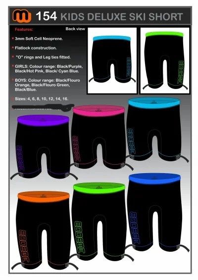 MOOMBA KIDS SKI SHORTS BLACK SIZE 14