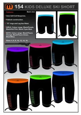 Moomba Kids Ski Shorts Black/Blue