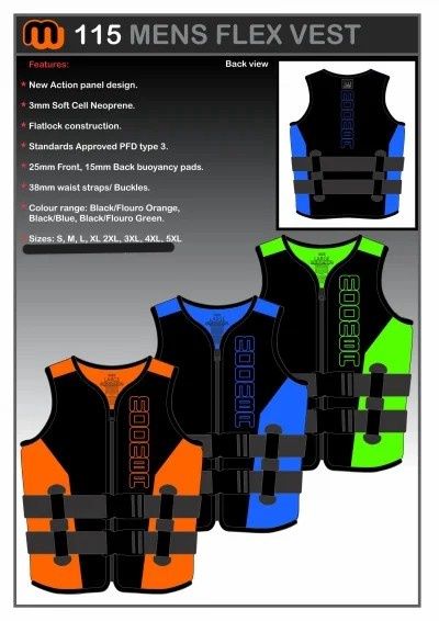 Moomba Mens Flex Neo Vest-2xl-5xl