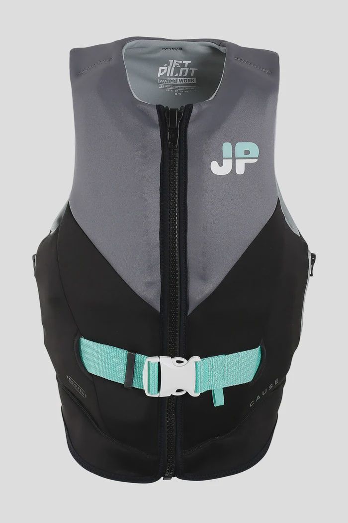 JETPILOT CAUSE F/E LADIES ECO VEST SIZE 12 CHARCOAL BLACK