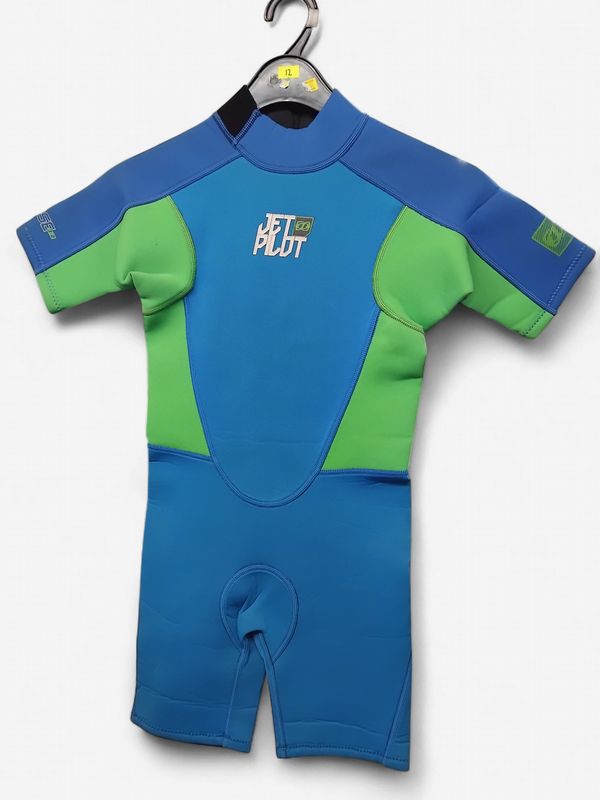 Jetpilot Kids Short sleeve Spring Suit blu/ Green