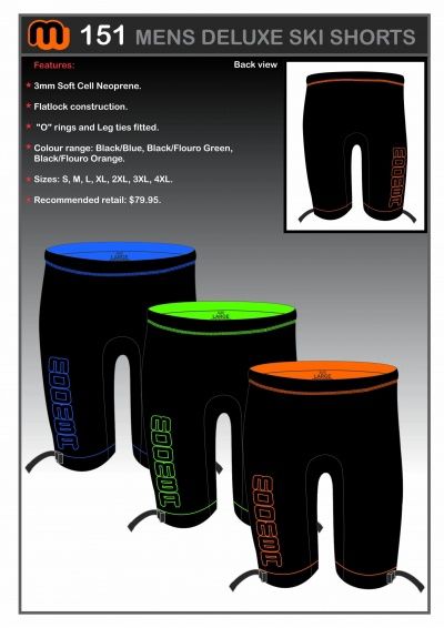 Moomba Mens Ski Shorts with leg ties Black/Red