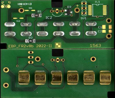 Contact board BPE_FR2v8b_RDC+0,3mm for ZX1563 replacement battery for FR2 AED.