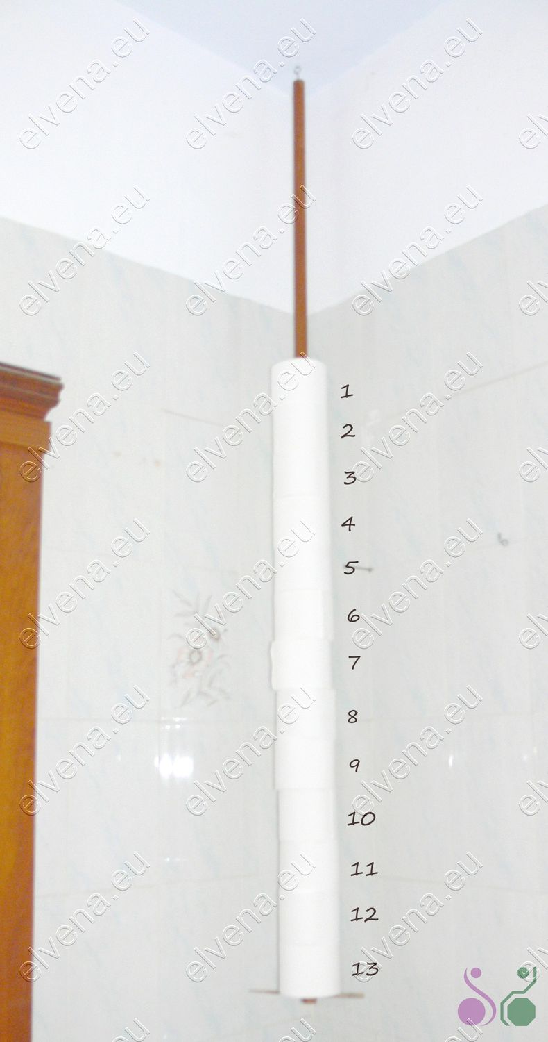 Space saving toilet paper holder.