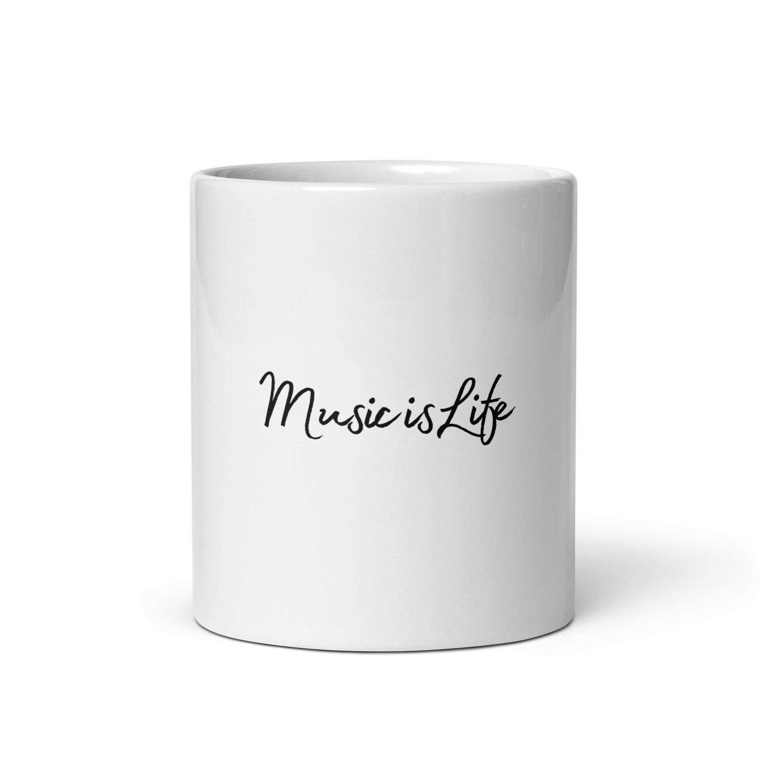 White glossy mug