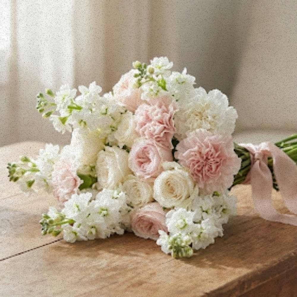 Detailed view of ivory and ballet pink rose petals; high-end wedding and event floral textures by CocoFleur NYC.