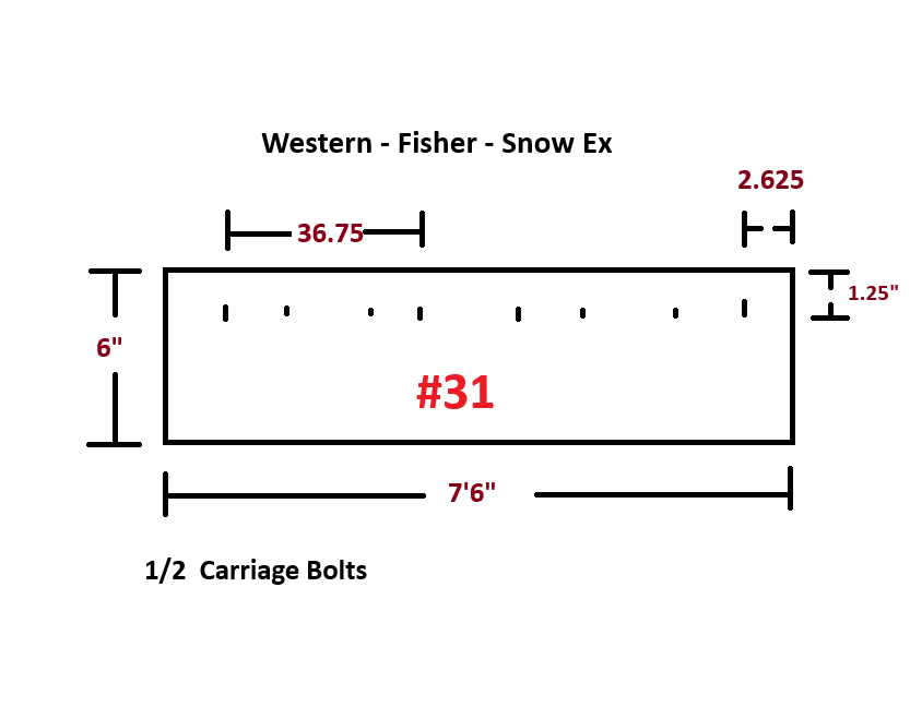 Western / Fisher / Snow Ex -7&#39;6&quot;   Straight Blade