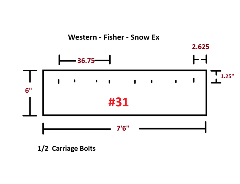 Western / Fisher / Snow Ex -7&#39;6&quot;   Straight Blade
