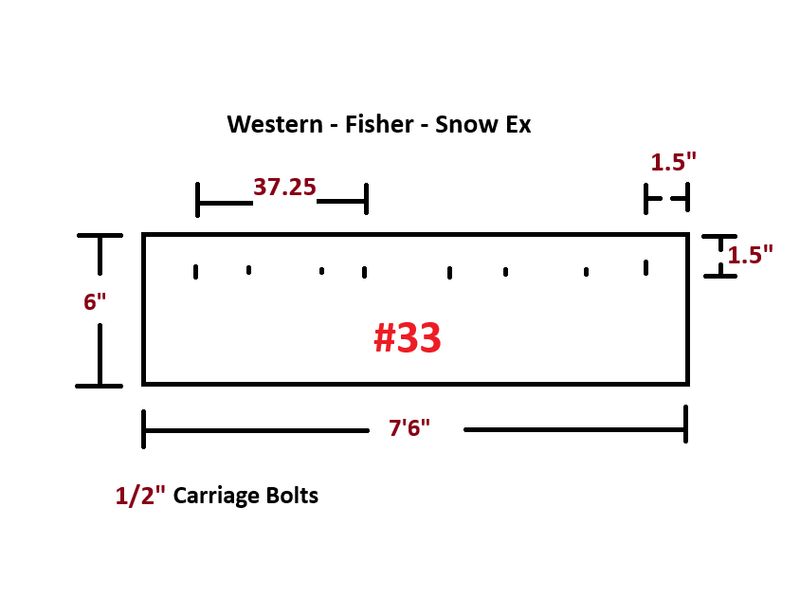 Western / Fisher / Snow Ex -7'6"   Straight Blade