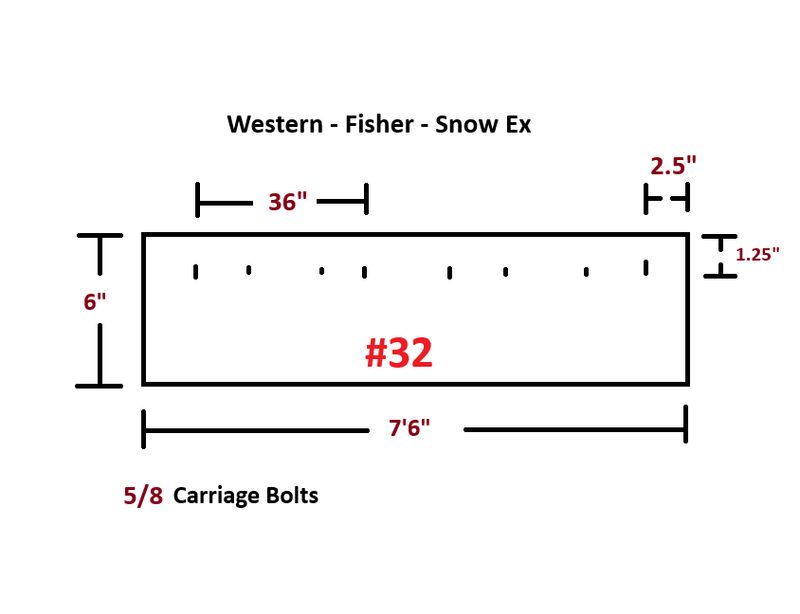 Western / Fisher / Snow Ex -7'6"   Straight Blade