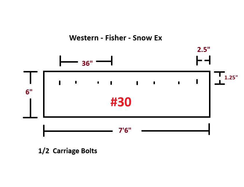 Western / Fisher / Snow Ex -7'6"   Straight Blade