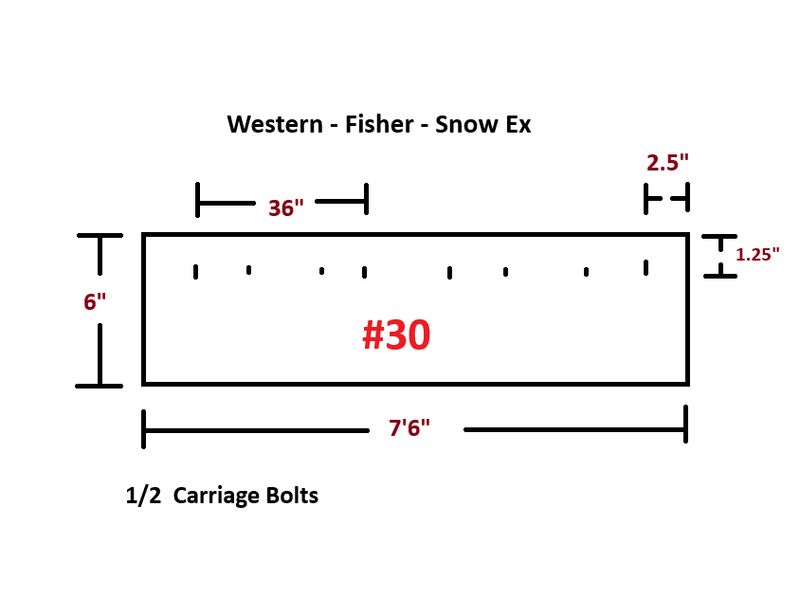 Western / Fisher / Snow Ex -7'6"   Straight Blade