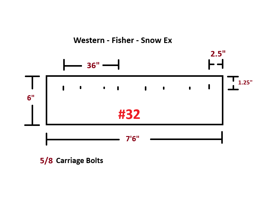 Western / Fisher / Snow Ex -7'6"   Straight Blade