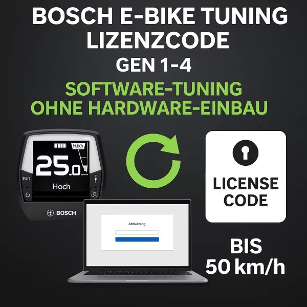 Bosch E-Bike Tuning Lizenzcode für Generation 1–4 Bosch E-Bike Tuning Lizenzcode für Generation 1–4