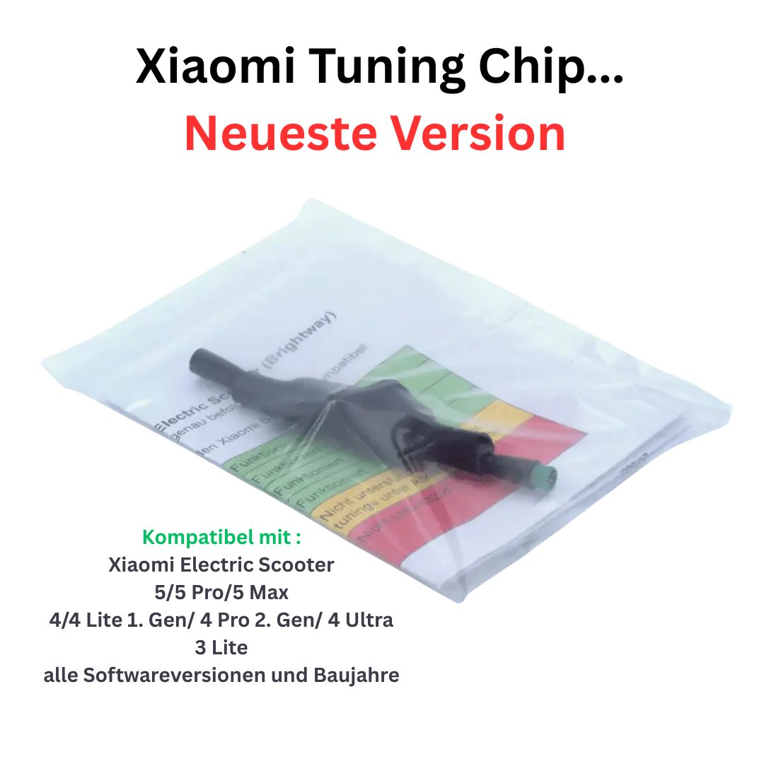 Xiaomi Electric Scooter 5 Tuning Chip – 3 Lite / 4 Gen1 & Gen2 / 4 Lite Gen1 / 4 Ultra / 4 Pro Gen2 / 5 / 5 Pro / 5 Max – alle Software-Versionen