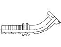 SAE FLANGE SWAGE TAILS - 45 DEGREE SWEPT