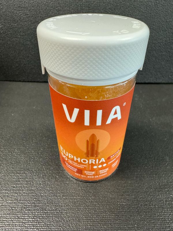 Viia Hemp Euphoria Gummies, Gummy Flavor: Blood Orange Tangie