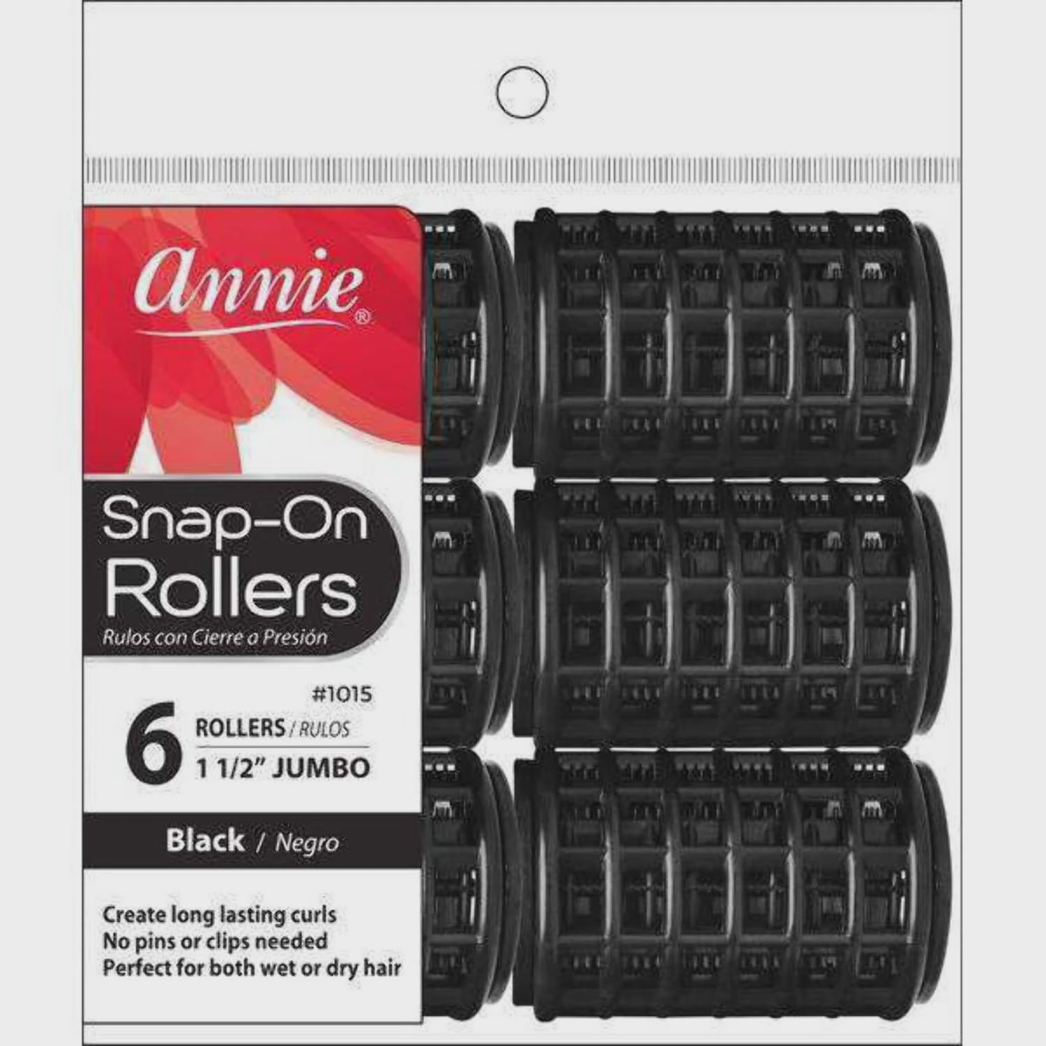 Annie Snap On Rollers, Jumbo Black
