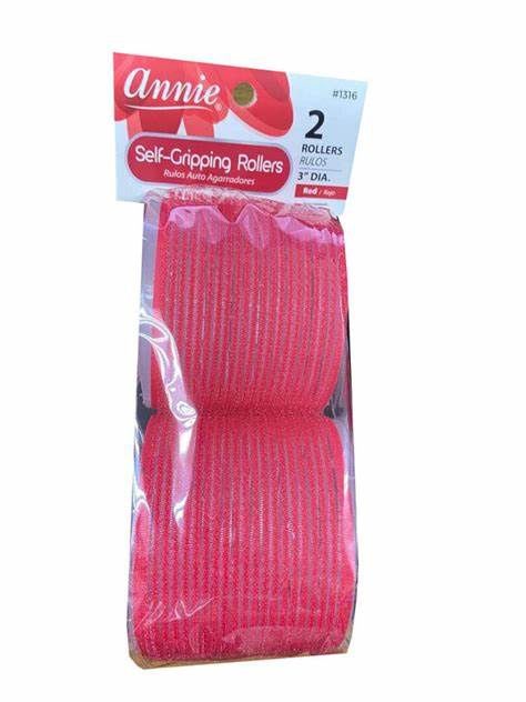 Annie Self-Gripping Rollers 3In 2Ct Red #1316