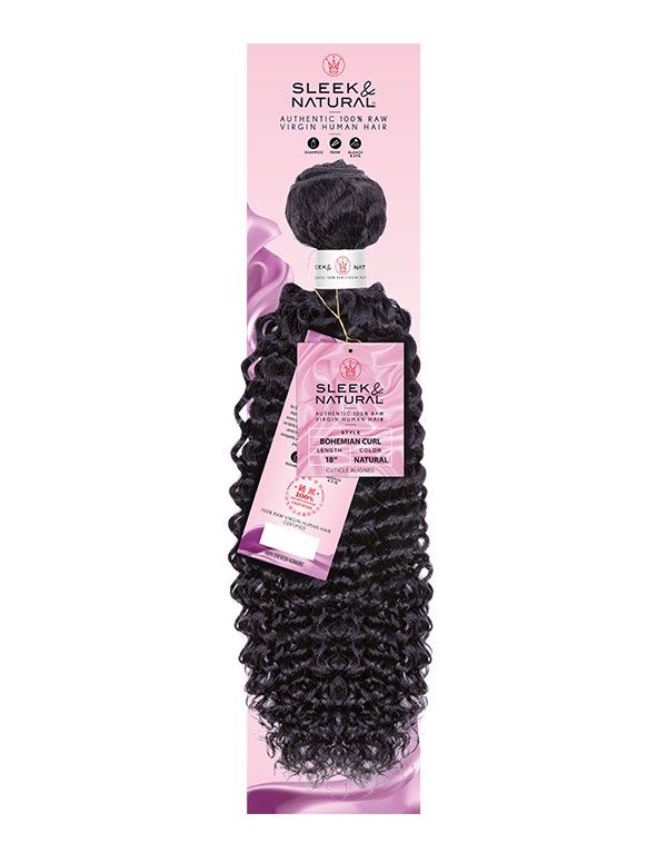Sleek and Natural Bohemian Curl wvg 22&quot;-Natural