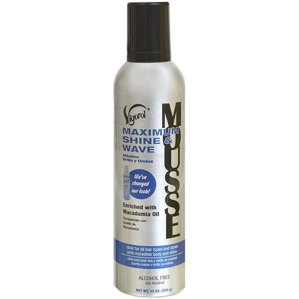 Vigorol Maximum Shine Wave Mousse (12oz) -Blue