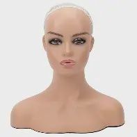 Mannequin PVC Manikin Head Realistic Mannequin Head Bust Wig Head Stand for Wigs.