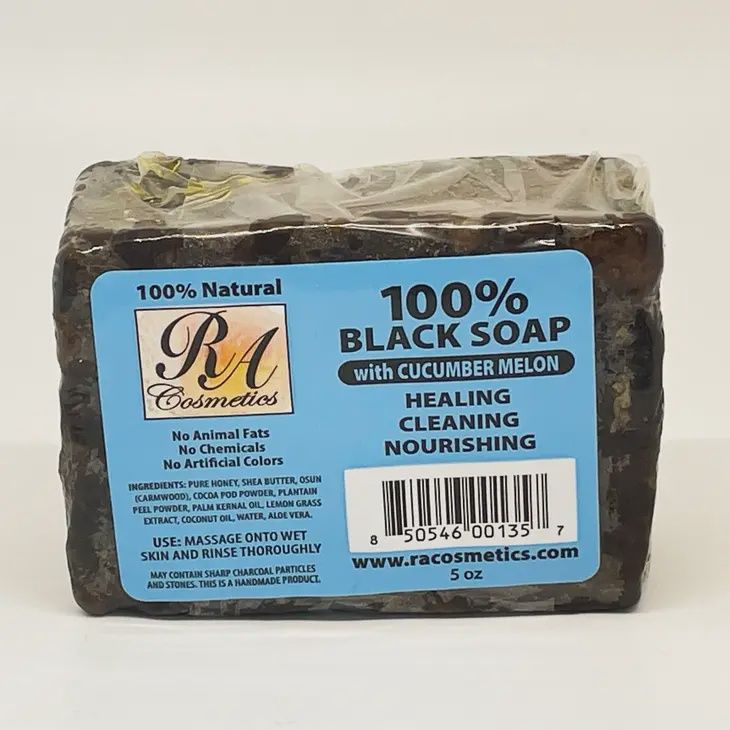 African Black Soap 100% with Cocumber Melon