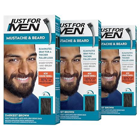just for men mustache &amp; beard real black