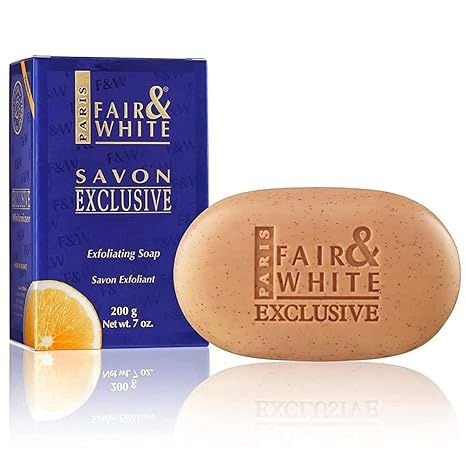 FAIR &amp; WHITE Exclusive Exfoliating Soap - 7 oz / 200 g - Skin Brightening Bar, Moisturizing Soap for Uneven Skin Tone