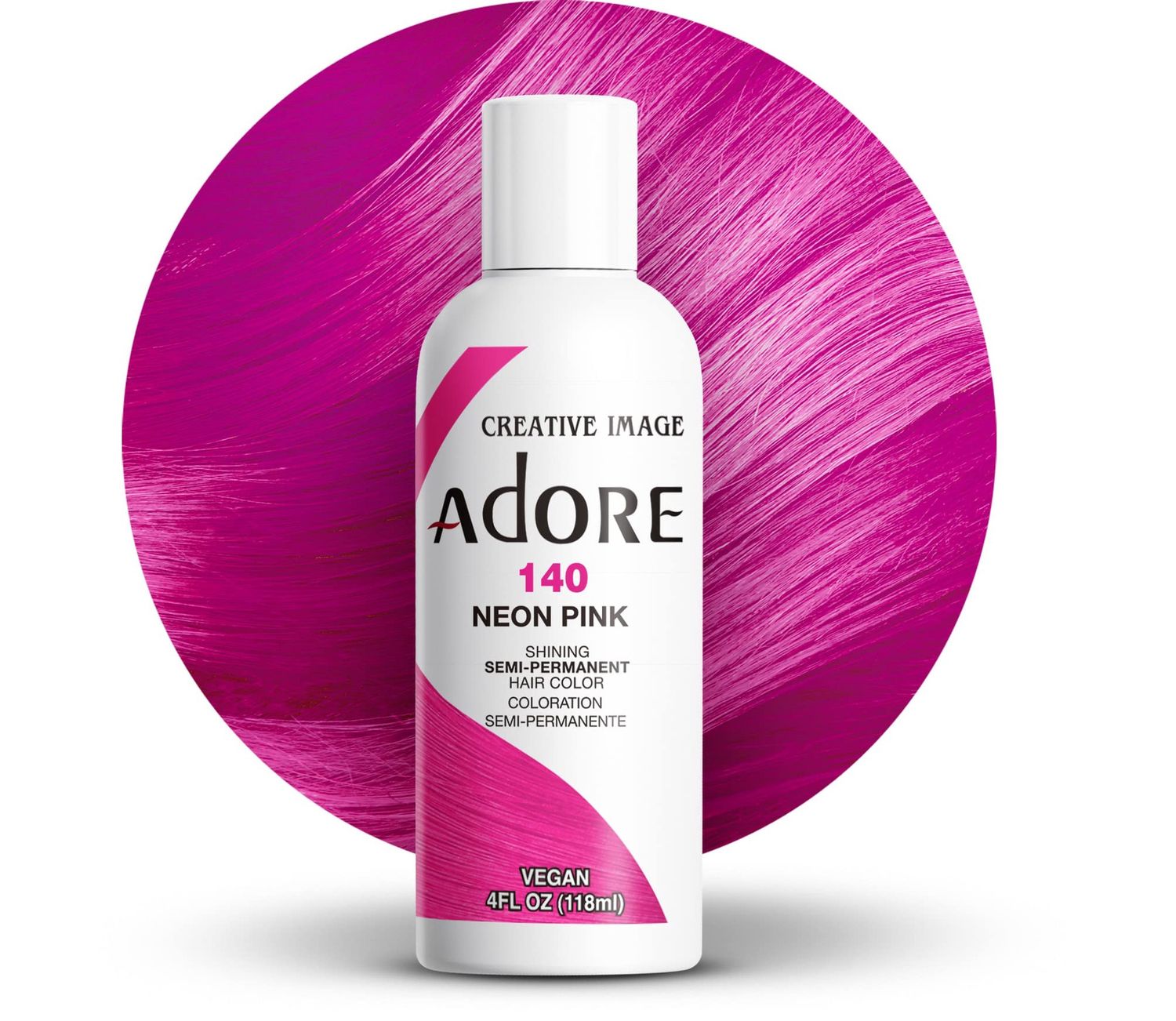 ADORE Semi Permanent Hair Color (4oz) - Group 3 140 Neon Pink