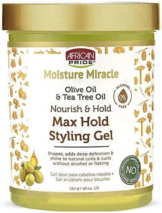 African pride  Moisture Miracle olive oil  max hold styling gel