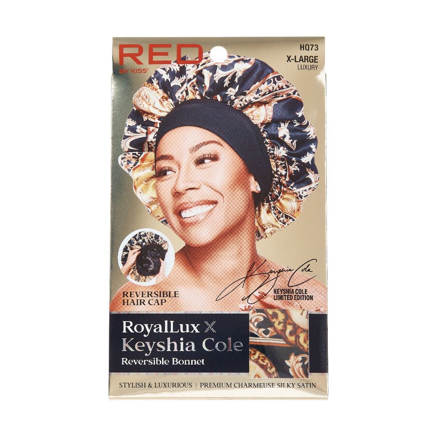 ROYALUX Reversible Bonnet X-Large   Luxury/Black