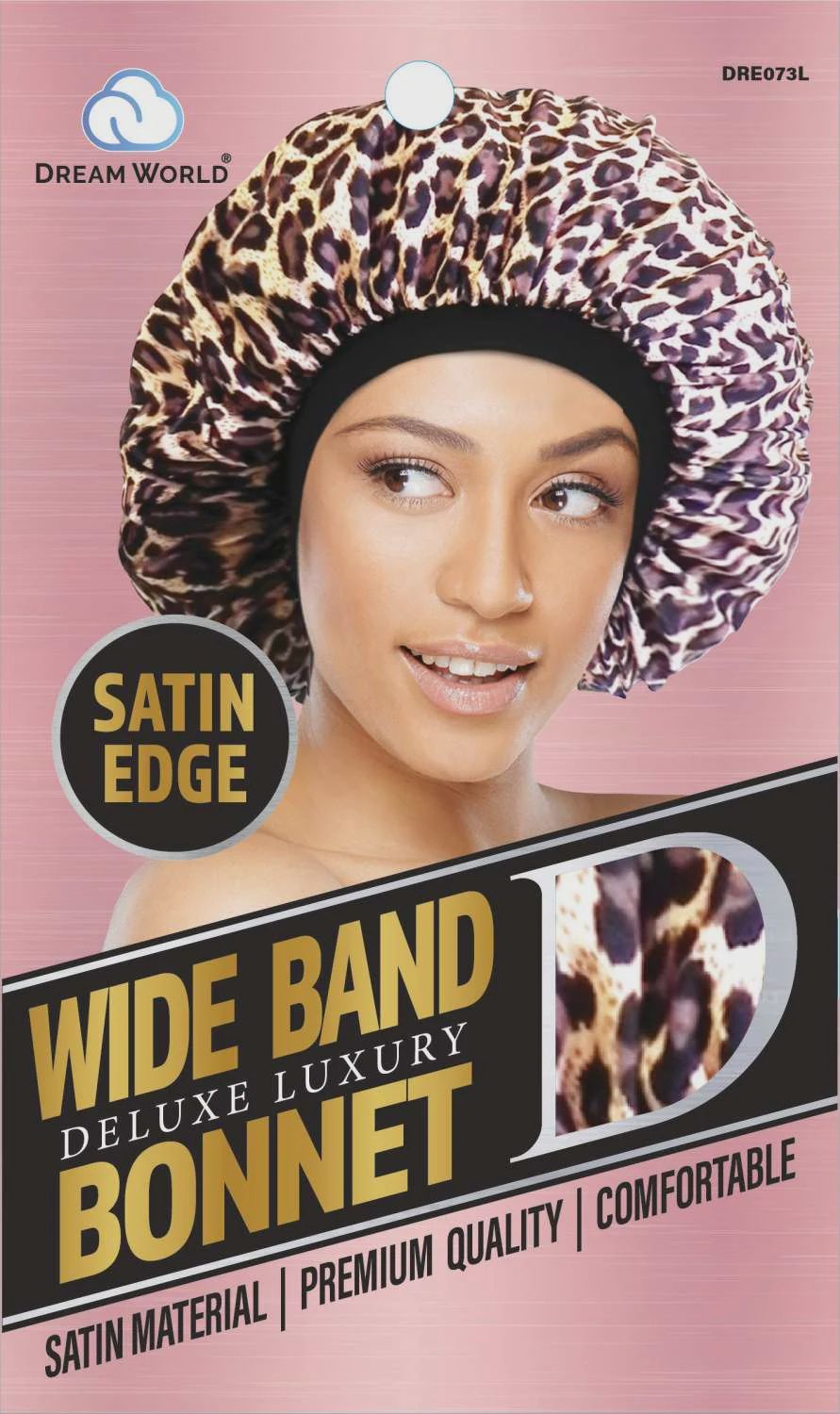 Satin Edge Wide Band Bonnet Leopard DRE0773L