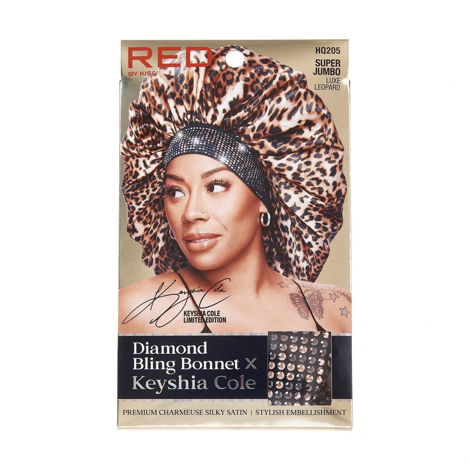 Diamond Bling Bonnet X-Large Luxe Leopard HQ201